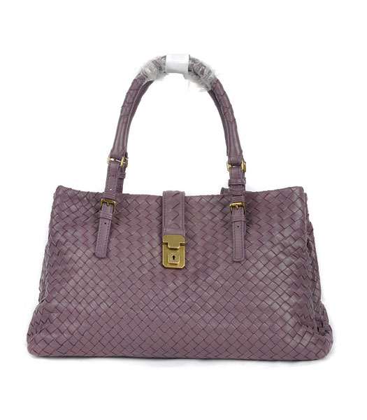 Borsa Bottega Veneta Nappa Agnello spalla viola tessuto